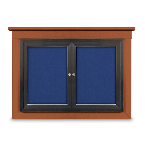 18"x24" 1-Door Enclosed Letterboard, Grey Felt/Lt Oak